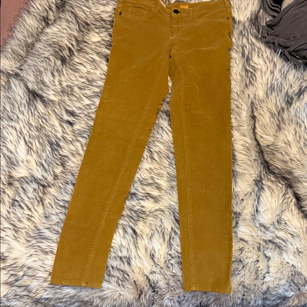 Anthropology pilcro and the Letterpress Mustard Skinny pants corduroy